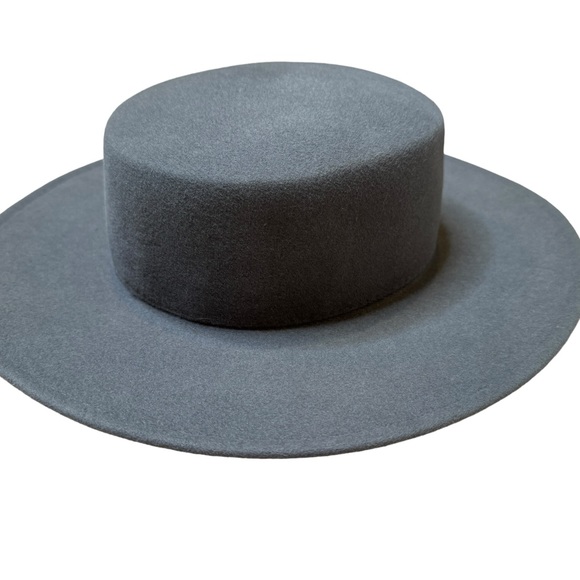 Vintage Women’s Hat Gray Felted Wool Flat Top German By H.T.B. Hutmanufaktur EUC - Picture 3 of 9